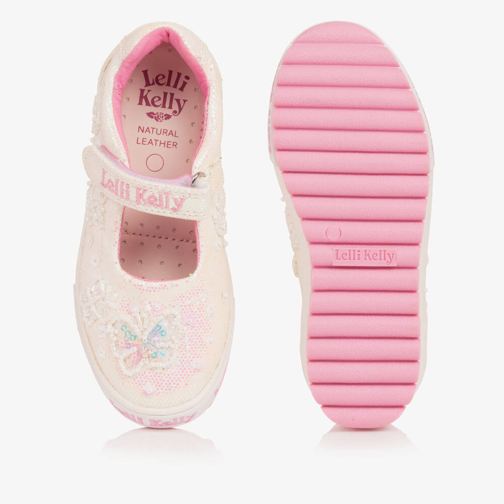 Lelli Kelly-Girls White Glitter Butterfly Pumps | Childrensalon Outlet