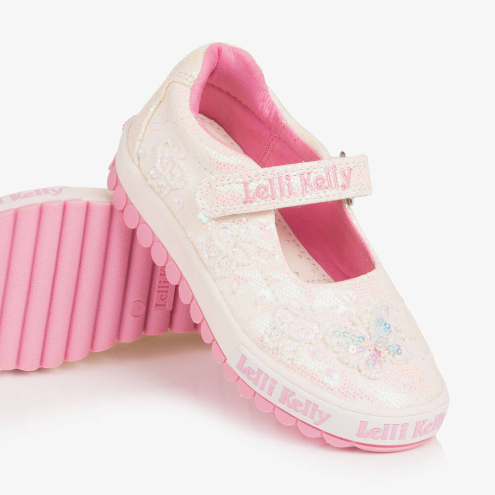 Lelli Kelly-Girls White Glitter Butterfly Pumps | Childrensalon Outlet