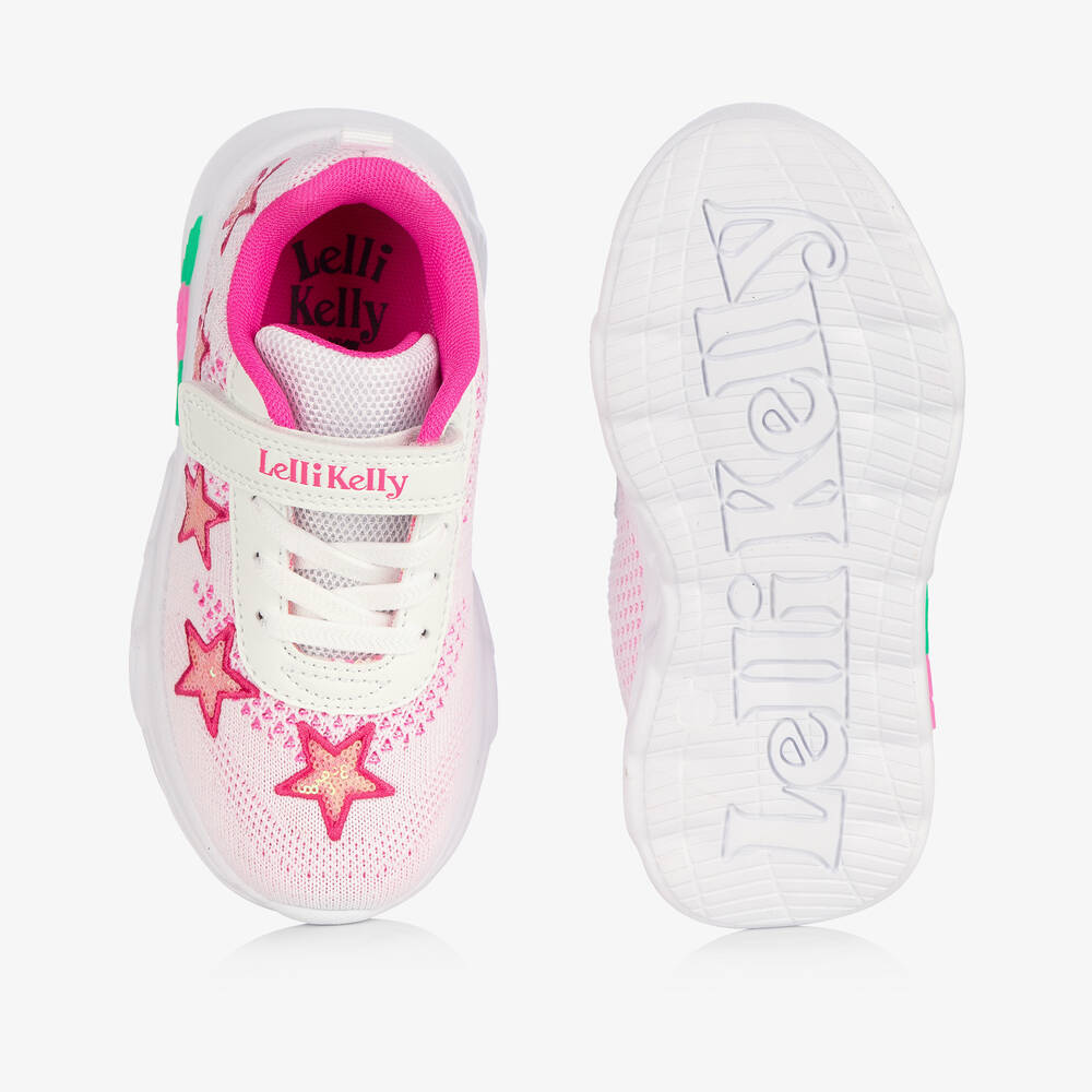 Lelli Kelly-Girls White Mesh Light-Up Star Trainers | Childrensalon Outlet