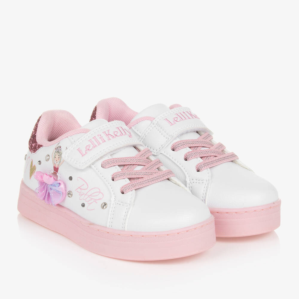 Lelli Kelly - Sneakers mit Ballerina in Weiß/Rosa | Childrensalon