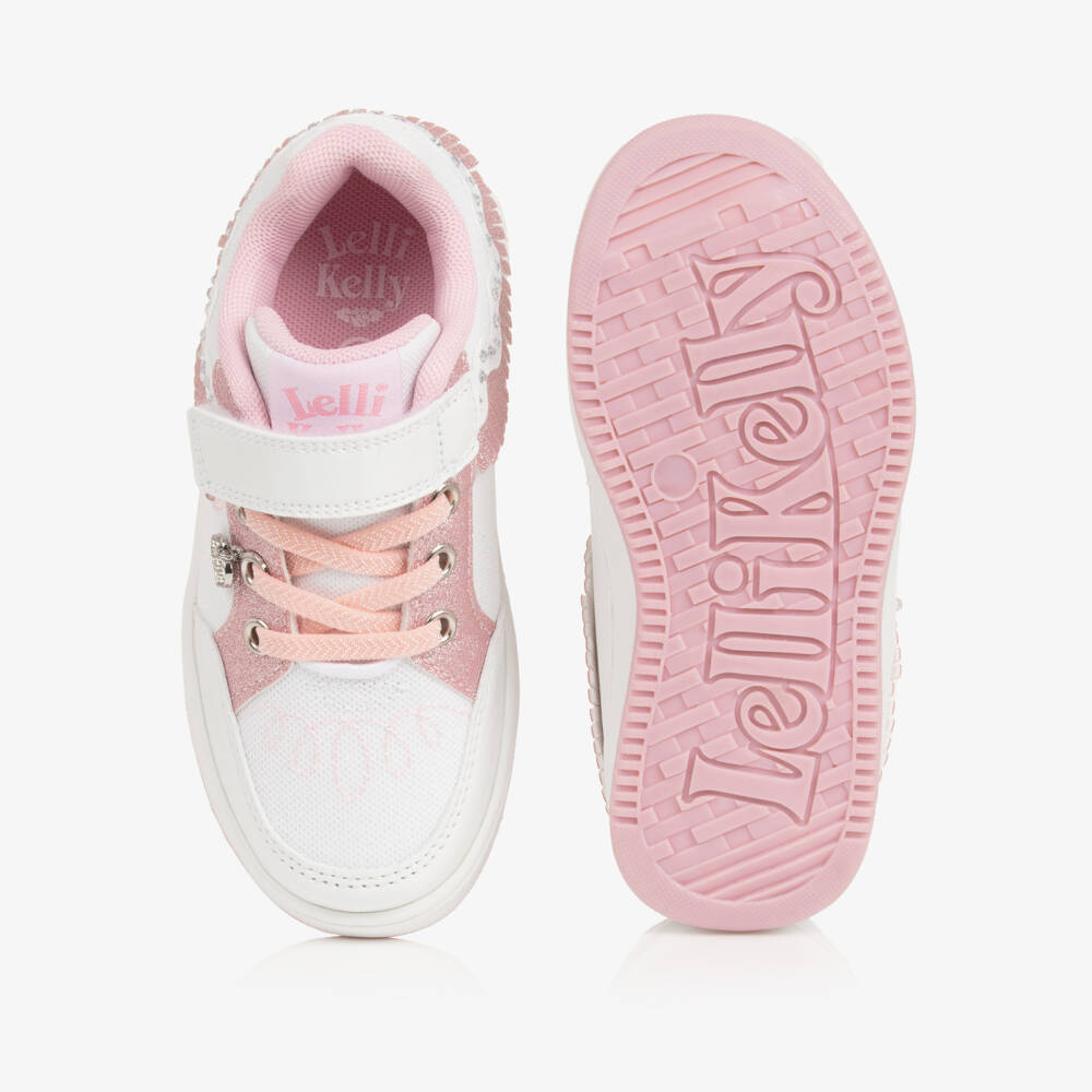 Lelli Kelly-Girls White & Pink Light-Up Trainers | Childrensalon Outlet