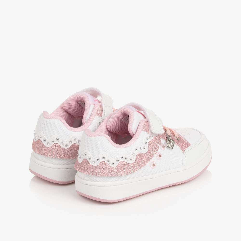Lelli Kelly-Girls White & Pink Light-Up Trainers | Childrensalon Outlet