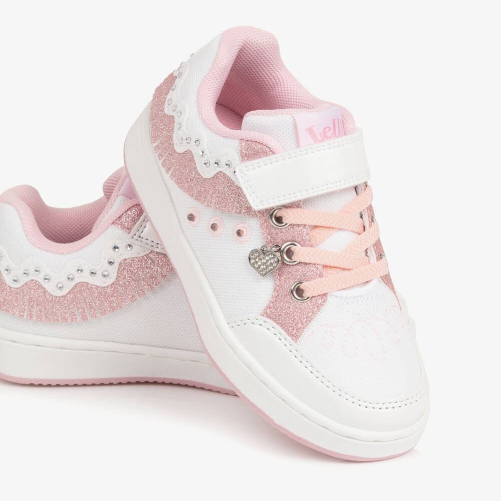Lelli Kelly-Girls White & Pink Light-Up Trainers | Childrensalon Outlet