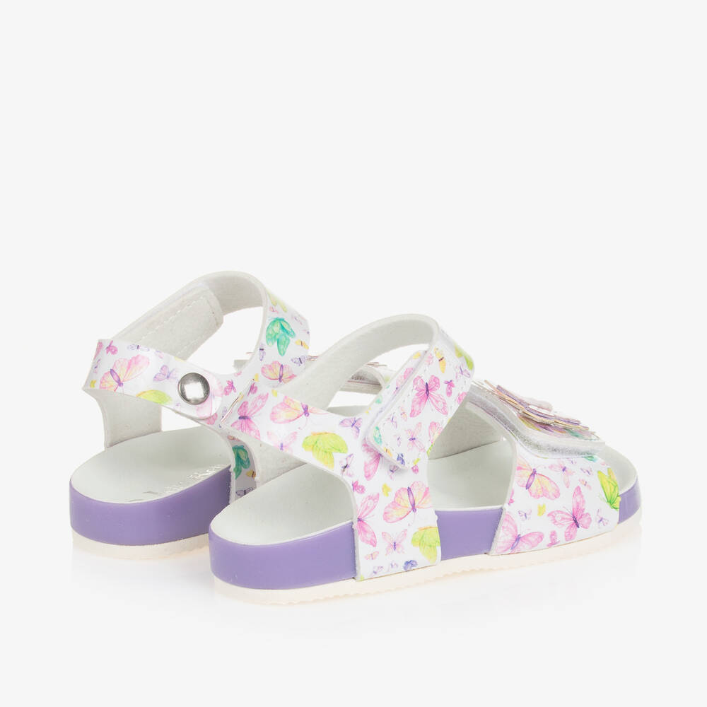 Lelli Kelly-Girls White & Purple Butterfly Sandals | Childrensalon Outlet