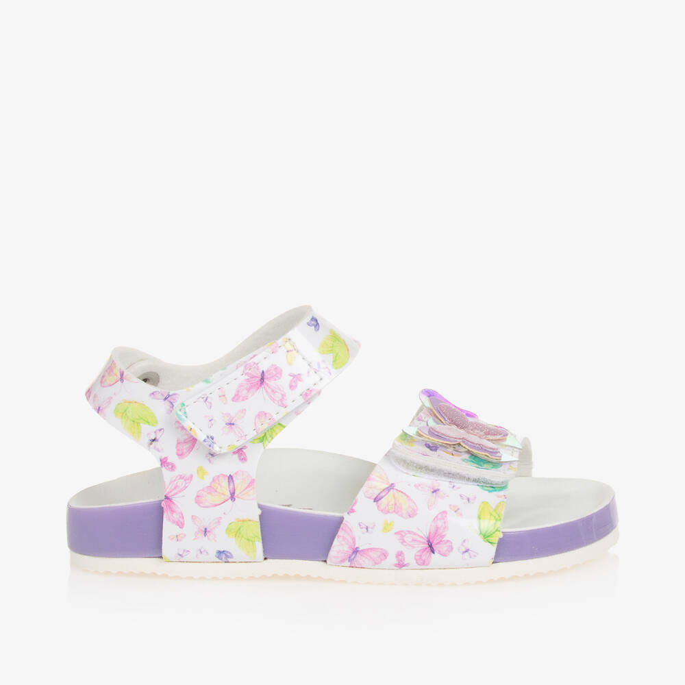 Lelli Kelly-Girls White & Purple Butterfly Sandals | Childrensalon Outlet