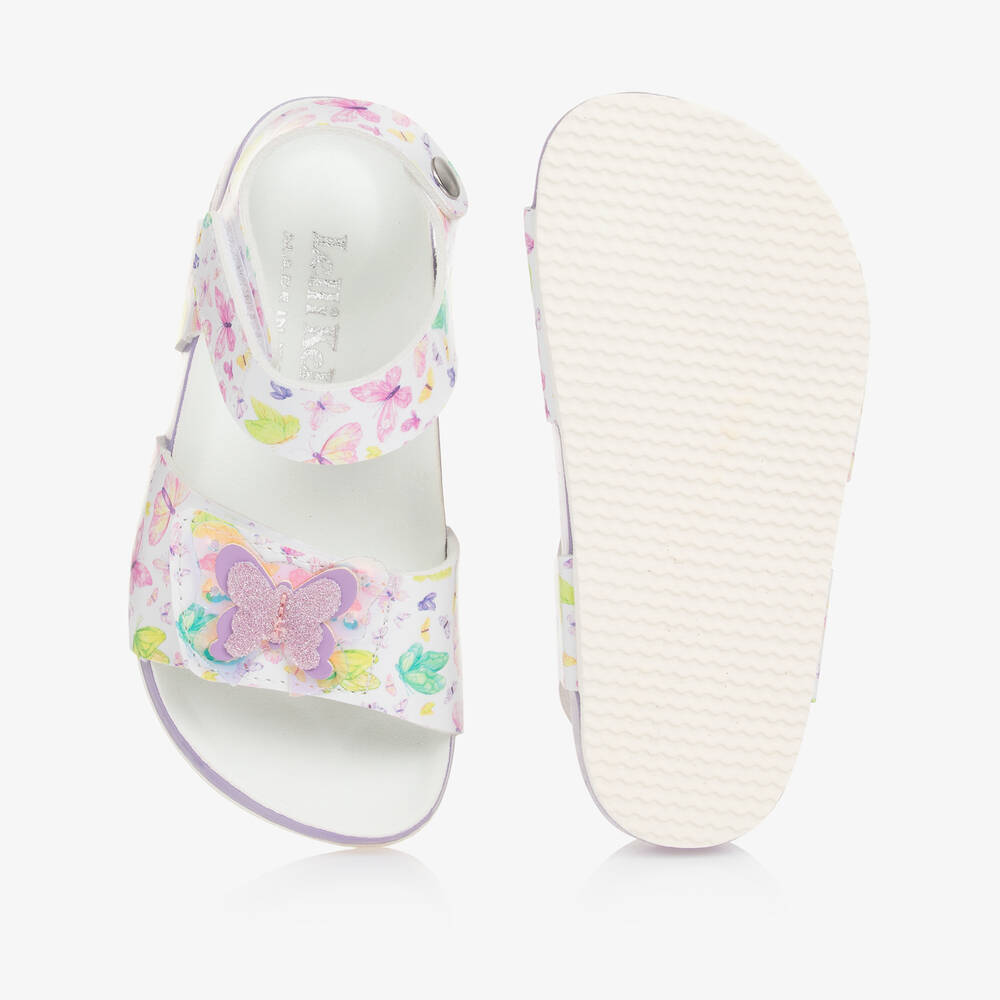 Lelli Kelly-Girls White & Purple Butterfly Sandals | Childrensalon Outlet