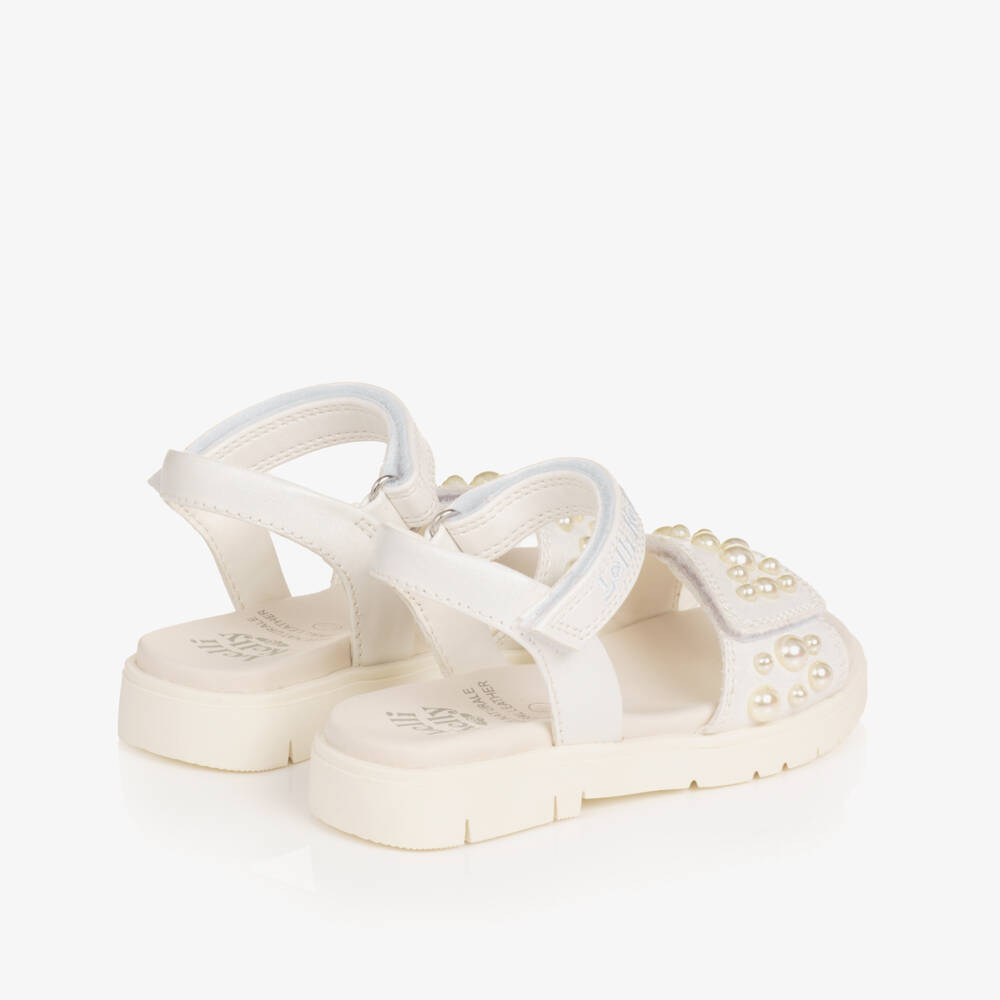Lelli Kelly-Girls White Sandals with Faux Pearls | Childrensalon Outlet
