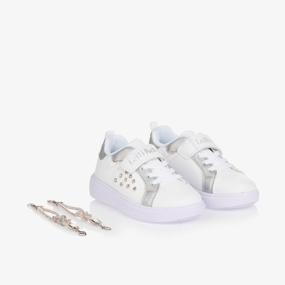 Lelli Kelly-Girls White & Silver Bracelet Trainers | Childrensalon Outlet