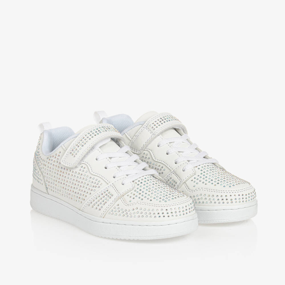 Girls diamante trainers sales