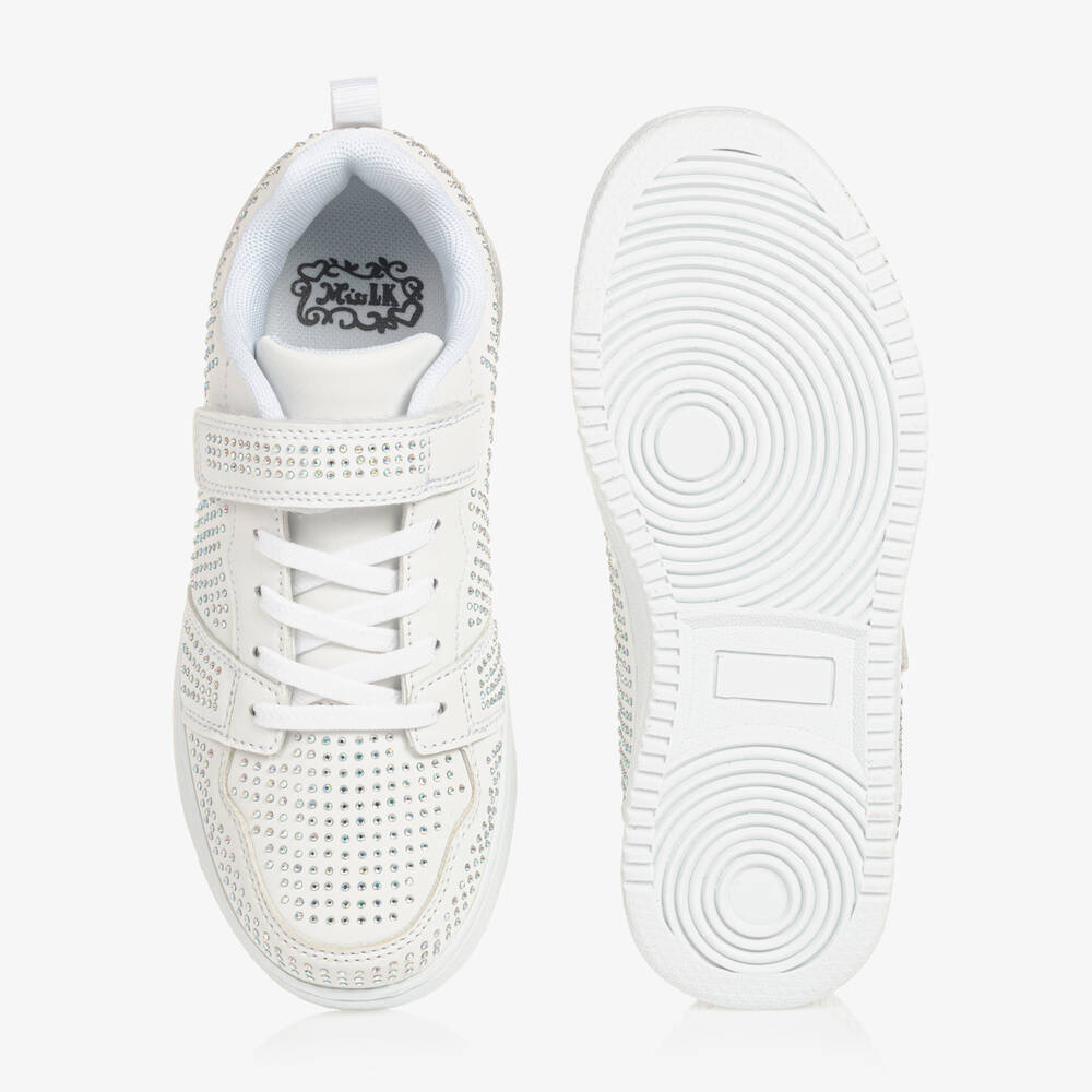 Lelli Kelly-Girls White & Silver Diamanté Trainers | Childrensalon Outlet