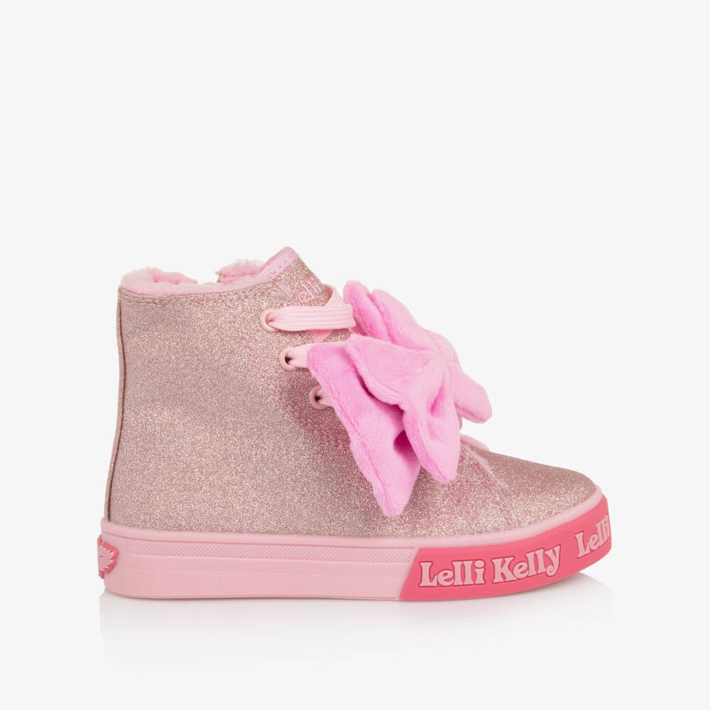 Lelli Kelly-Pink Bow Hi Top Trainer | Childrensalon Outlet