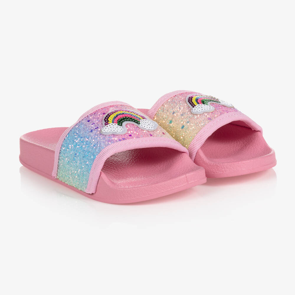 Lelli Kelly - Pink Glitter & Sequin Sliders | Childrensalon