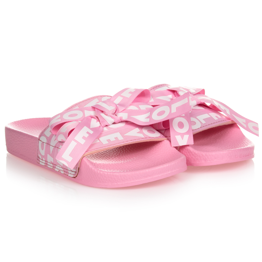 Lelli Kelly - Rosa Pantoletten mit Love-Print | Childrensalon