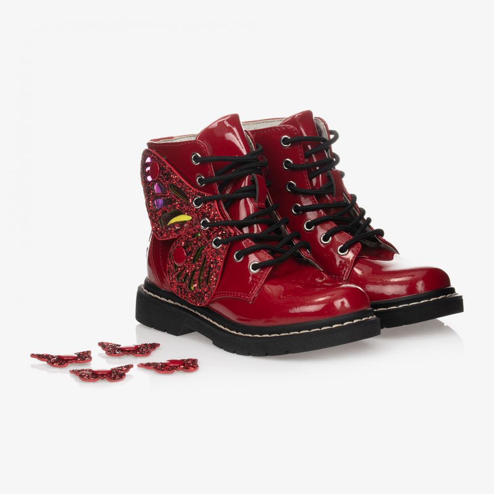 Red Patent Fairy Wings Boots