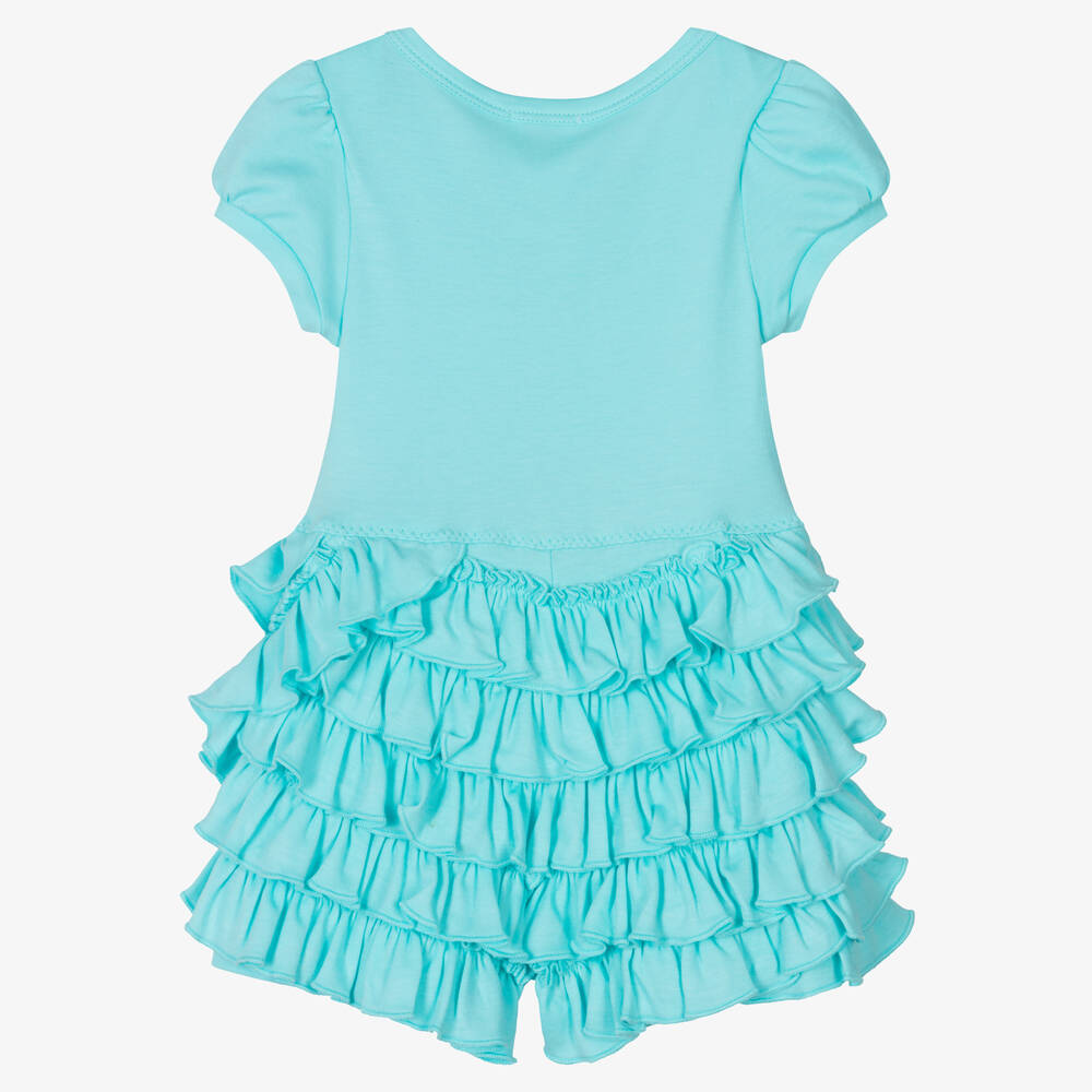 Lemon Loves Layette-Baby Girls Blue Cotton Shortie | Childrensalon Outlet