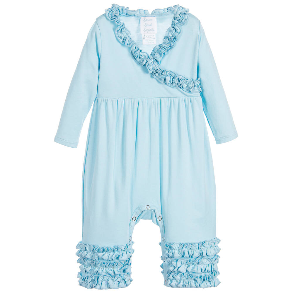 Lemon Loves Layette - Baby Girls Cinderella Blue 'Olivia' Romper Suit | Childrensalon