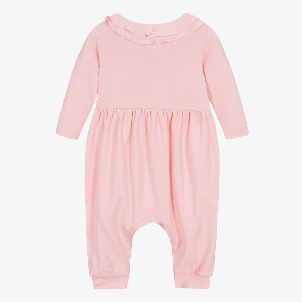 Lemon Loves Layette-Baby Girls Pale Pink Cotton Romper | Childrensalon Outlet