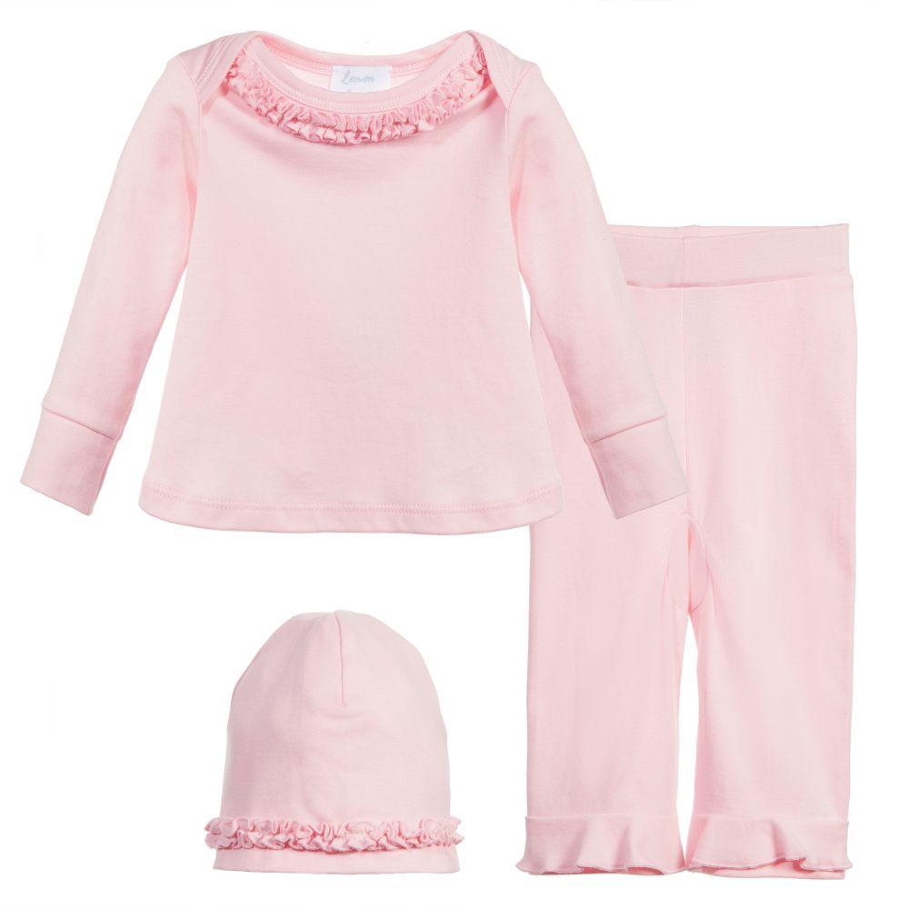 Lemon Loves Layette - Baby Girls Pink Babysuit | Childrensalon