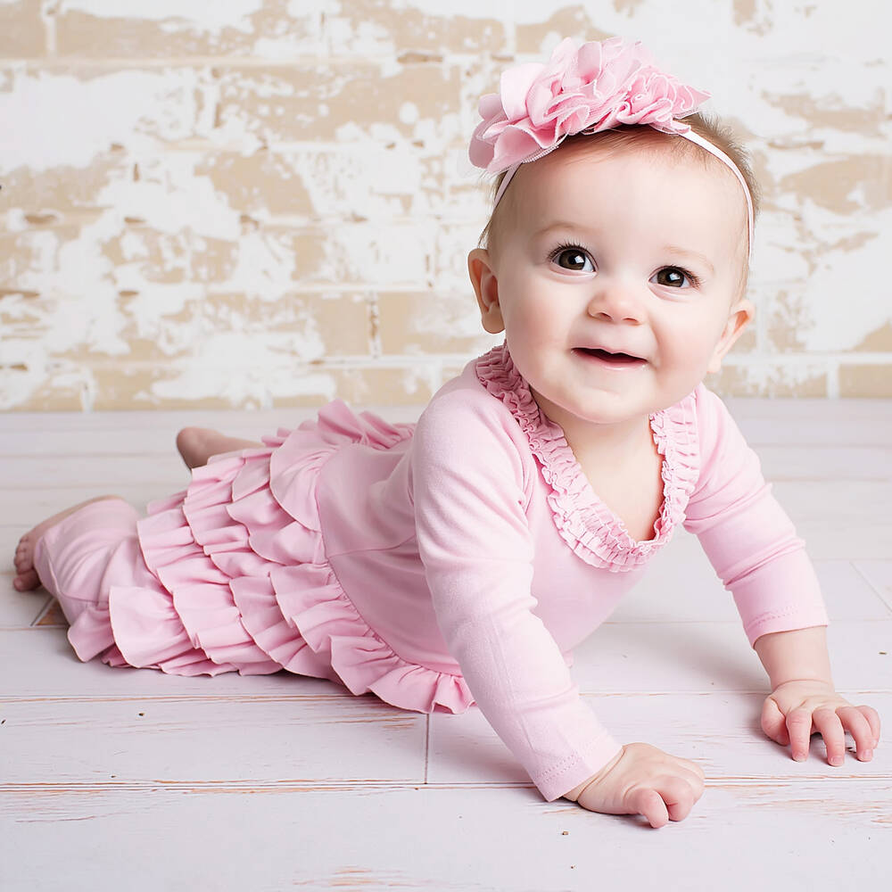 LEMON LOVES LAYette Baby Girls Ruffle Lulu Romper Suit
