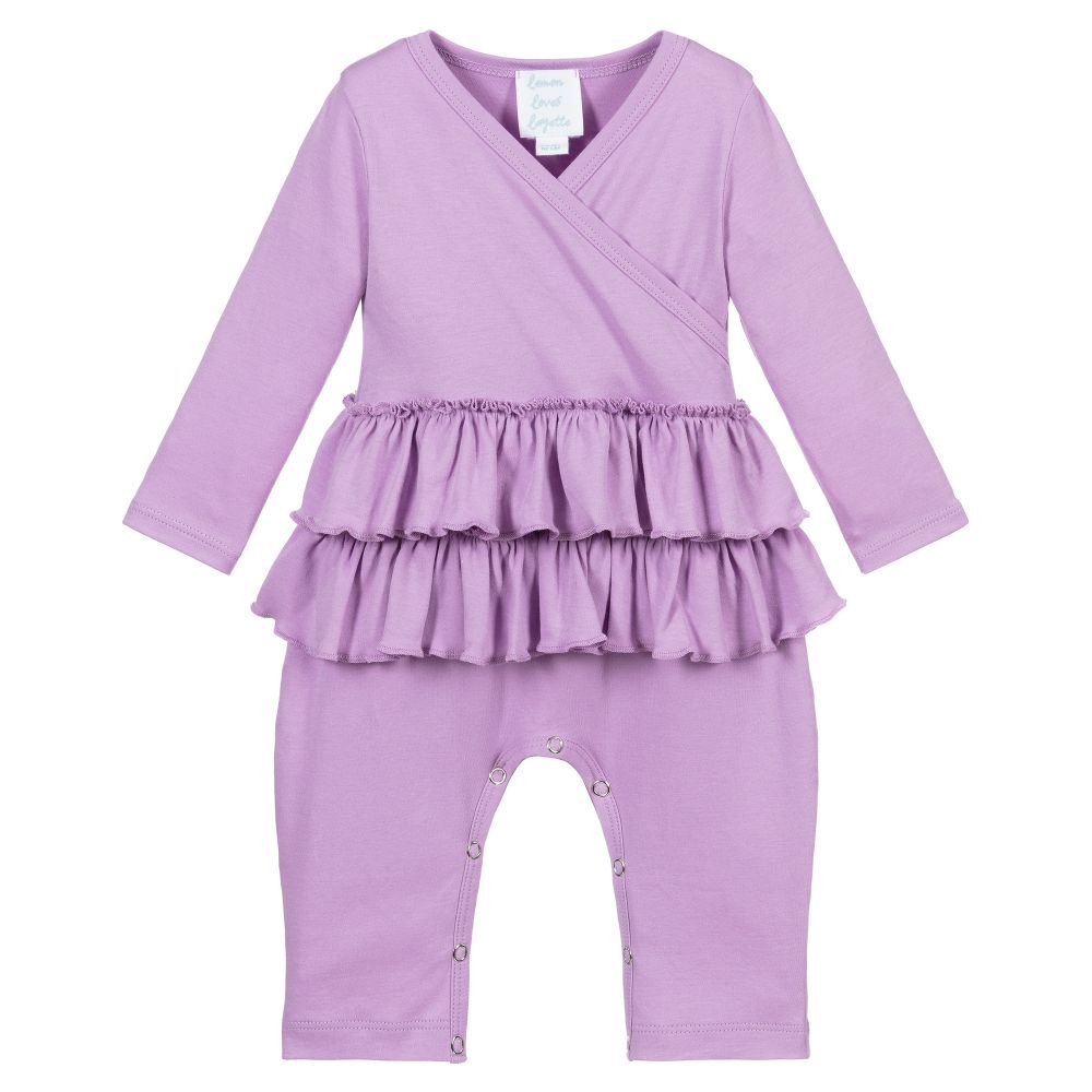 Lemon Loves Layette - Baby Girls Purple Romper | Childrensalon