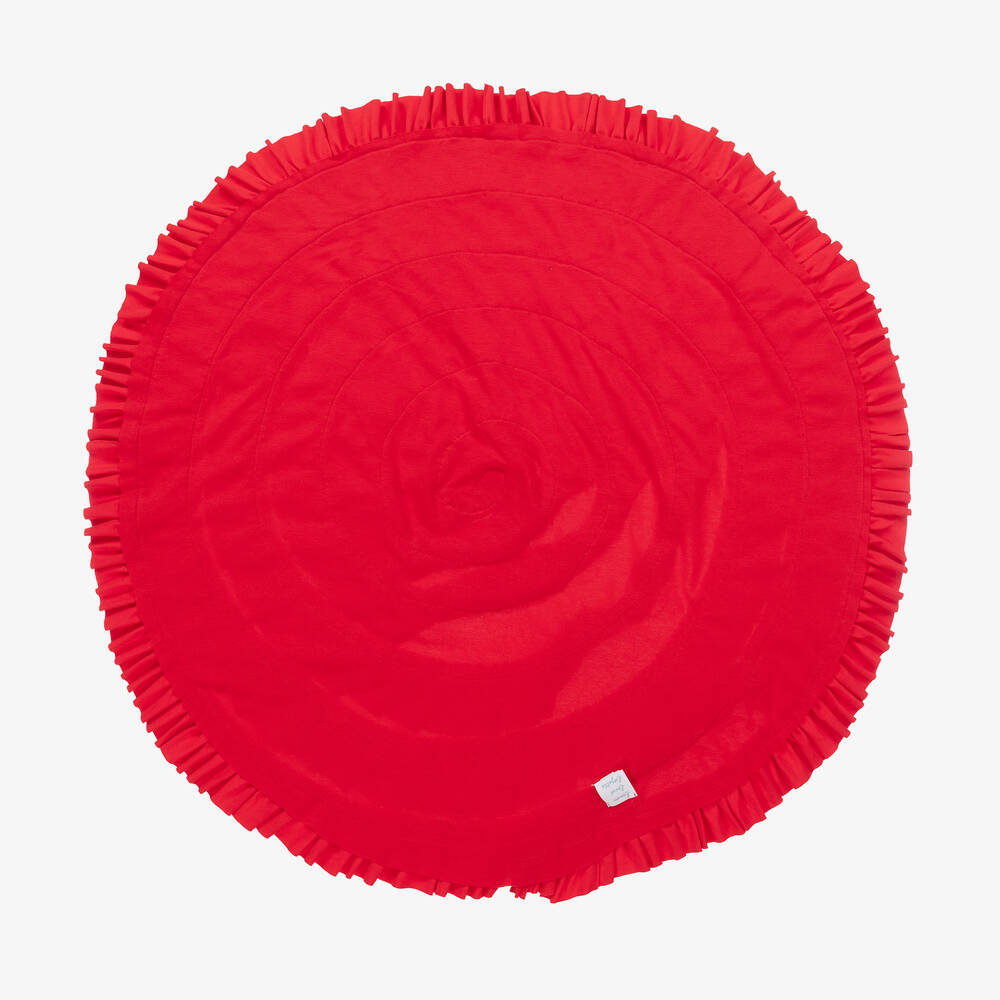 Lemon Loves Layette-Baby Girls Red Cotton Blanket (86cm) | Childrensalon Outlet