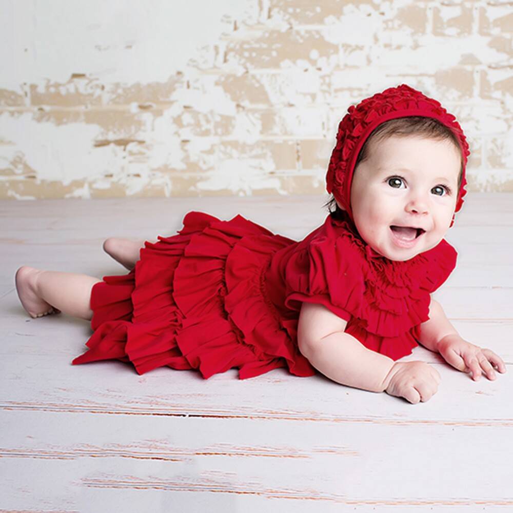 Newborn red outfit girl clearance