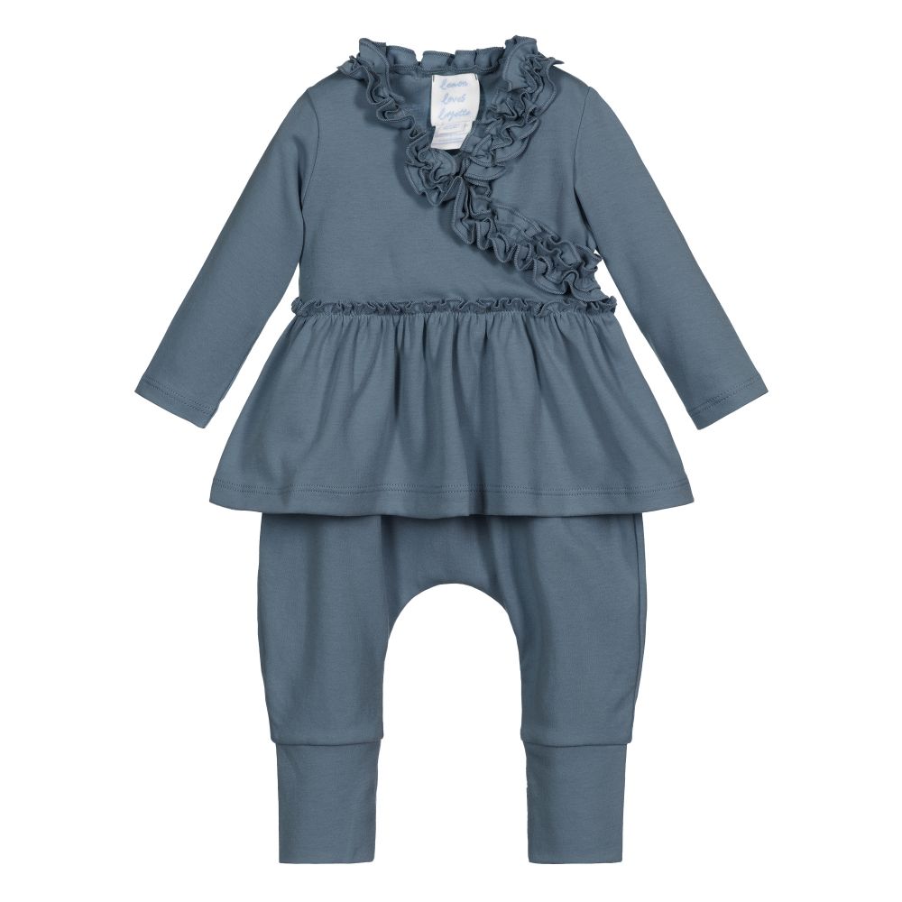 Lemon Loves Layette - Blaugrünes Outfit für kleine Mädchen | Childrensalon