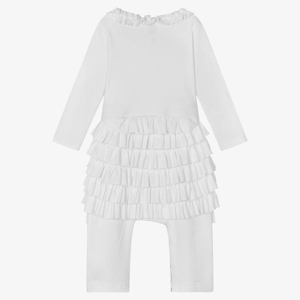 Lemon Loves Layette-Baby Girls White Cotton Romper | Childrensalon Outlet