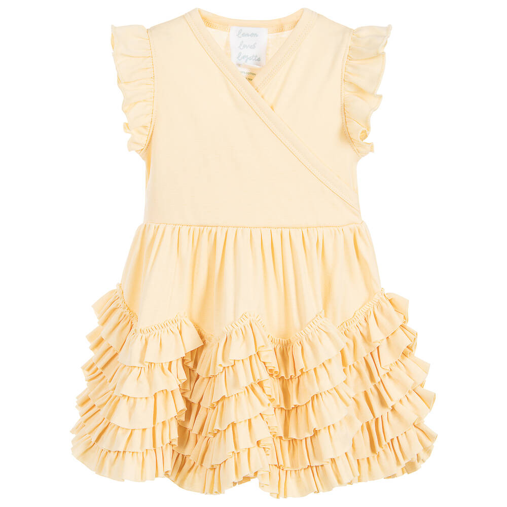 Lemon Loves Layette - Baby Girls Yellow Pima Cotton Dress | Childrensalon