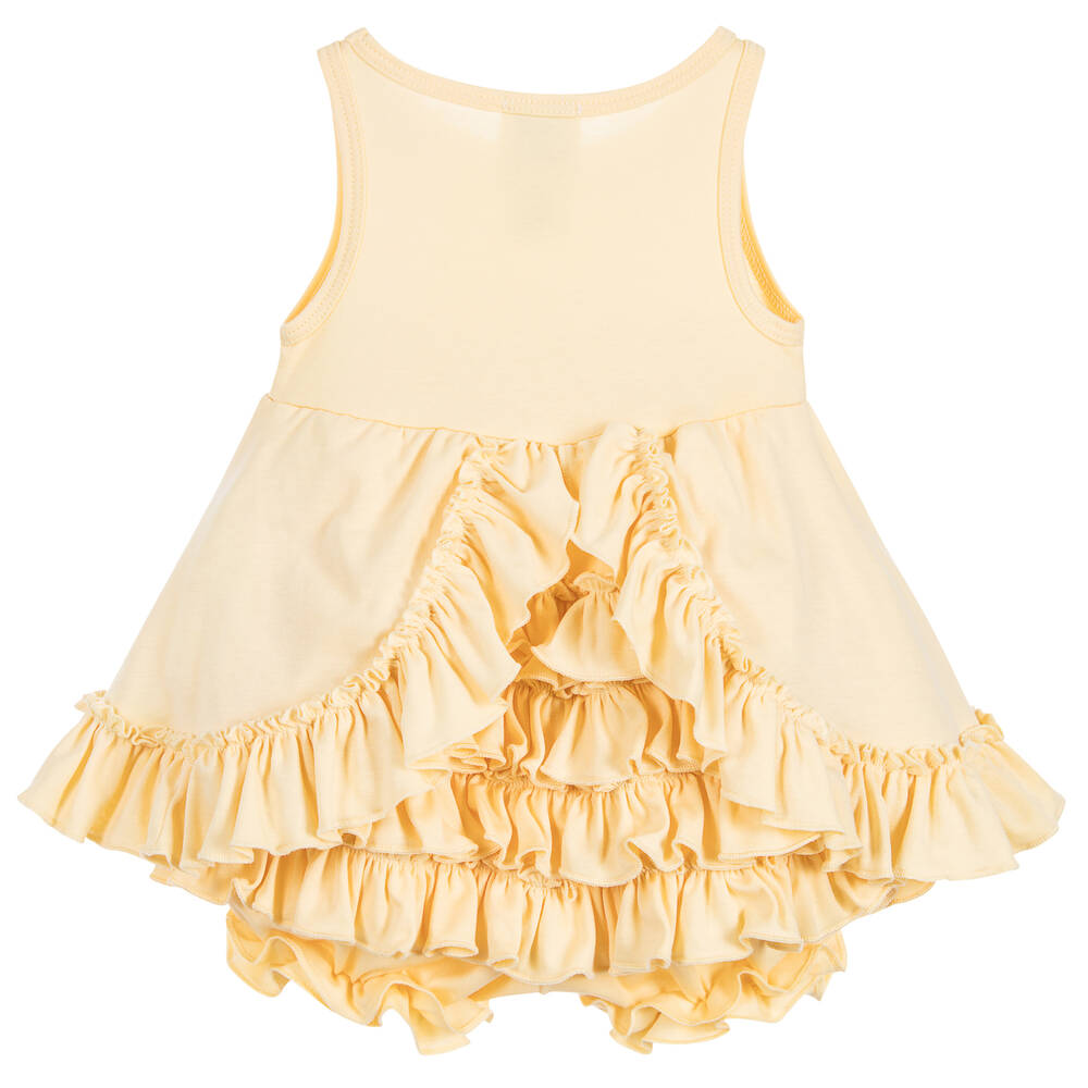 Lemon Loves Layette-Baby Girls Yellow Pima Cotton Shortie | Childrensalon Outlet