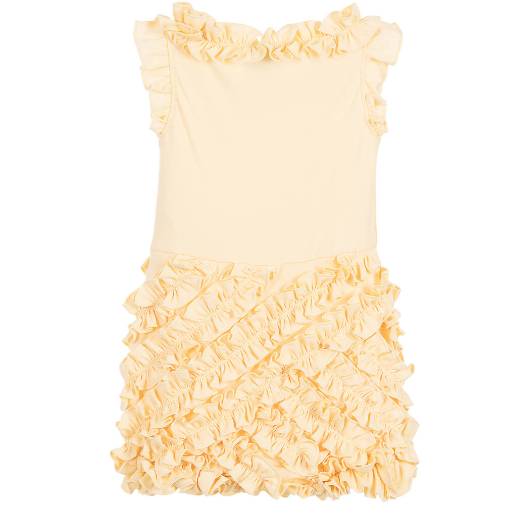 Lemon Loves Layette-Baby Girls Yellow Pima Cotton Shortie  | Childrensalon Outlet