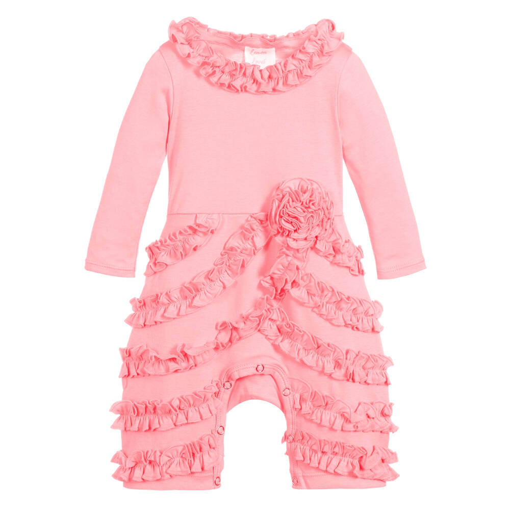 Lemon Loves Layette-Baby Pink Pima Cotton Romper | Childrensalon Outlet