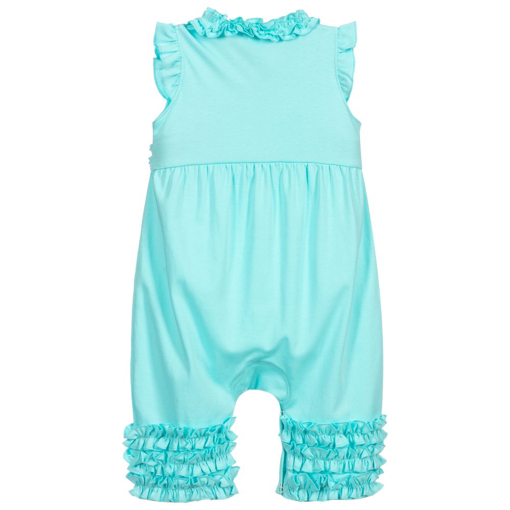 Lemon Loves Layette-Blue Pima Cotton Baby Romper | Childrensalon Outlet