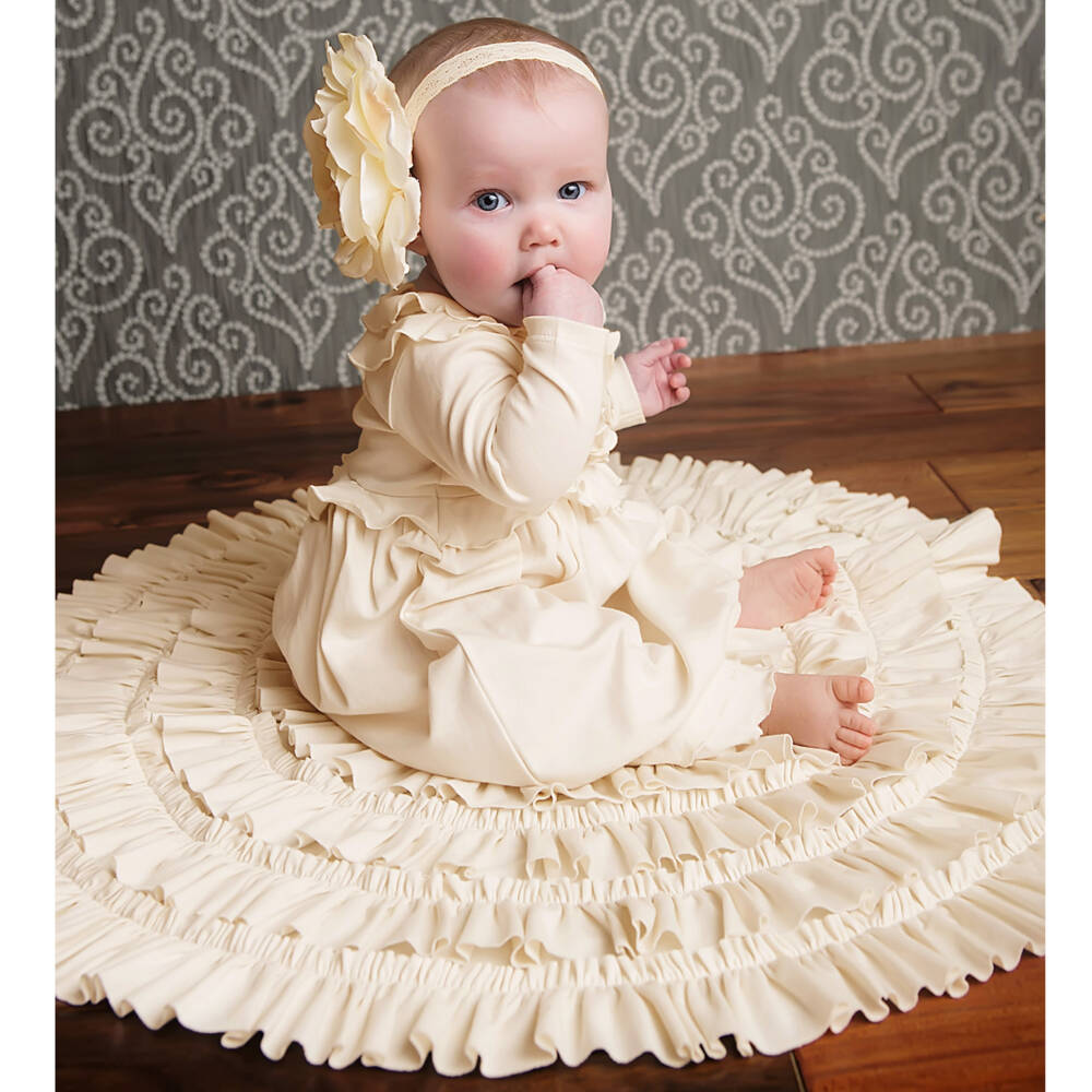 Lemon Loves Layette-Girls Ivory Pima Cotton Wrap | Childrensalon Outlet