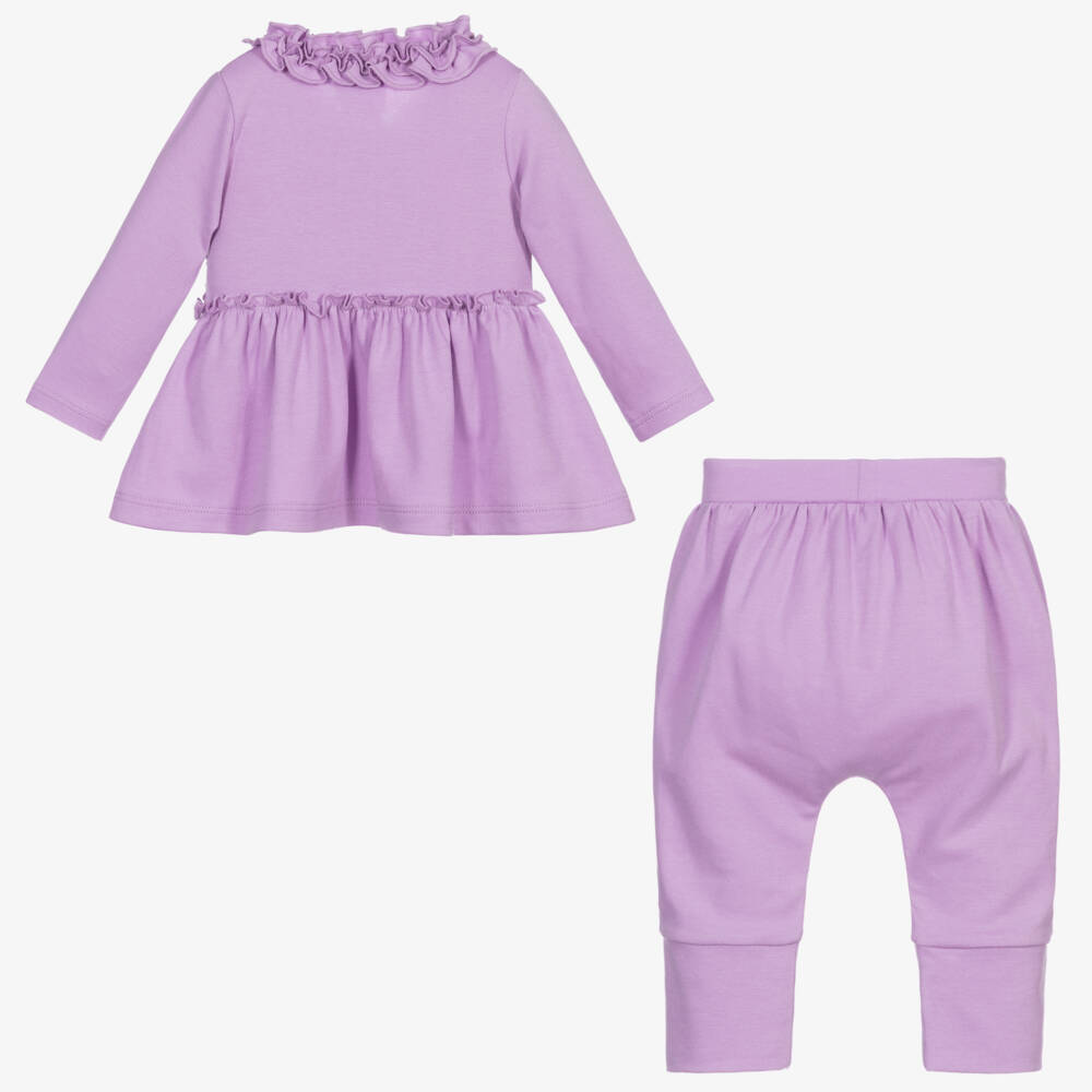 Lemon Loves Layette-Лавандовый вязаный комплект с оборками для девочек | Childrensalon Outlet