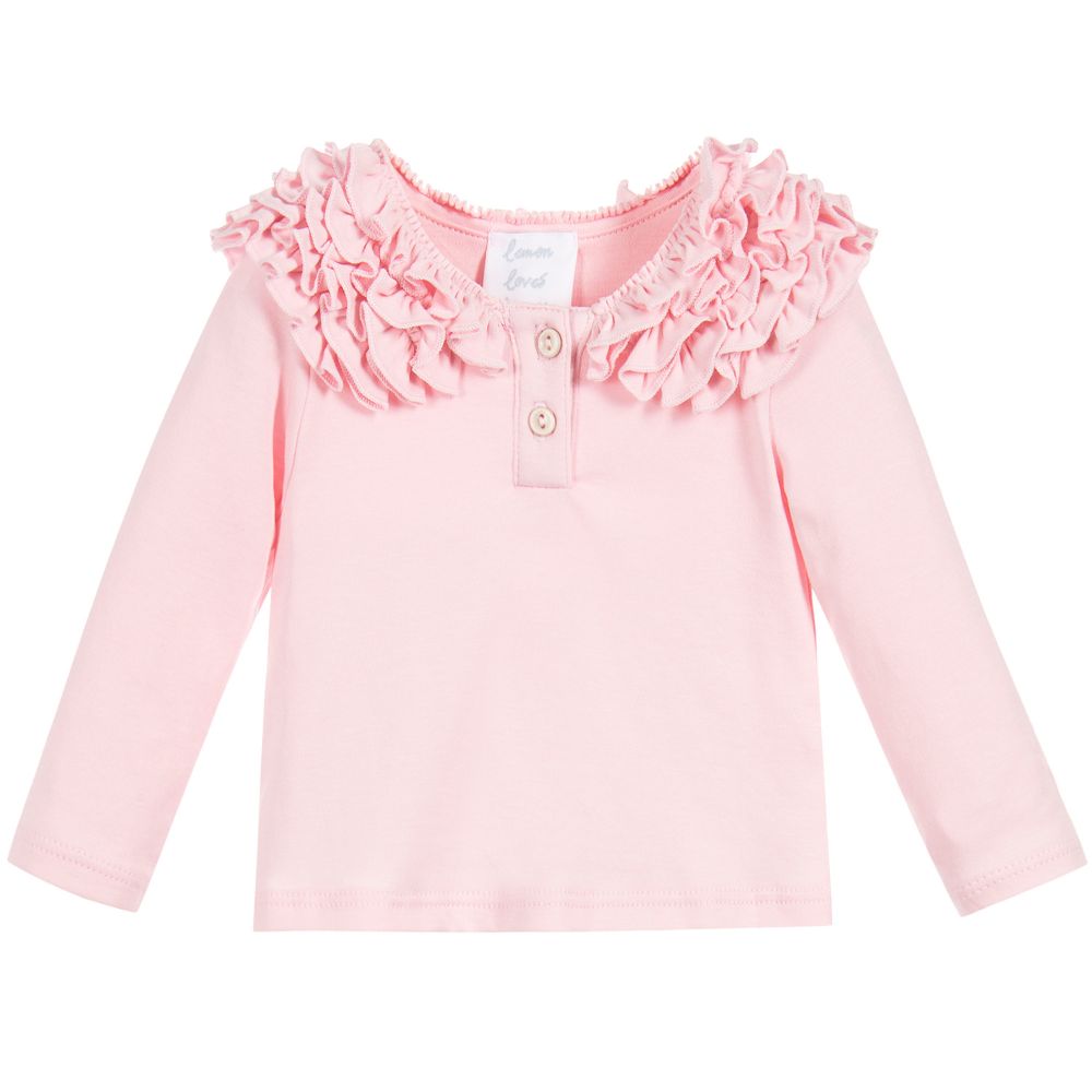 Lemon Loves Layette - Girls Pale Pink 'Coco Tee' Top | Childrensalon