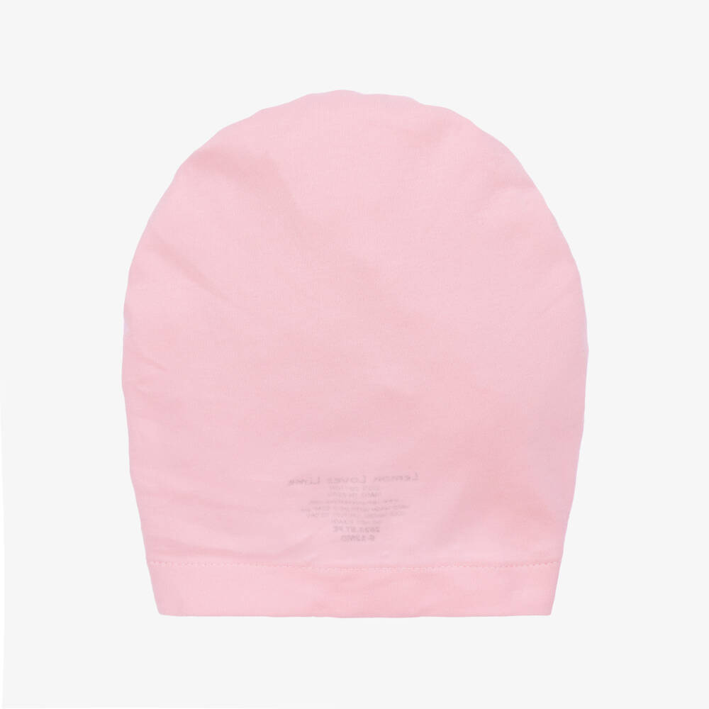 Lemon Loves Layette-عمامة وردية للبنات من قطن بيما مع وردة | Childrensalon Outlet