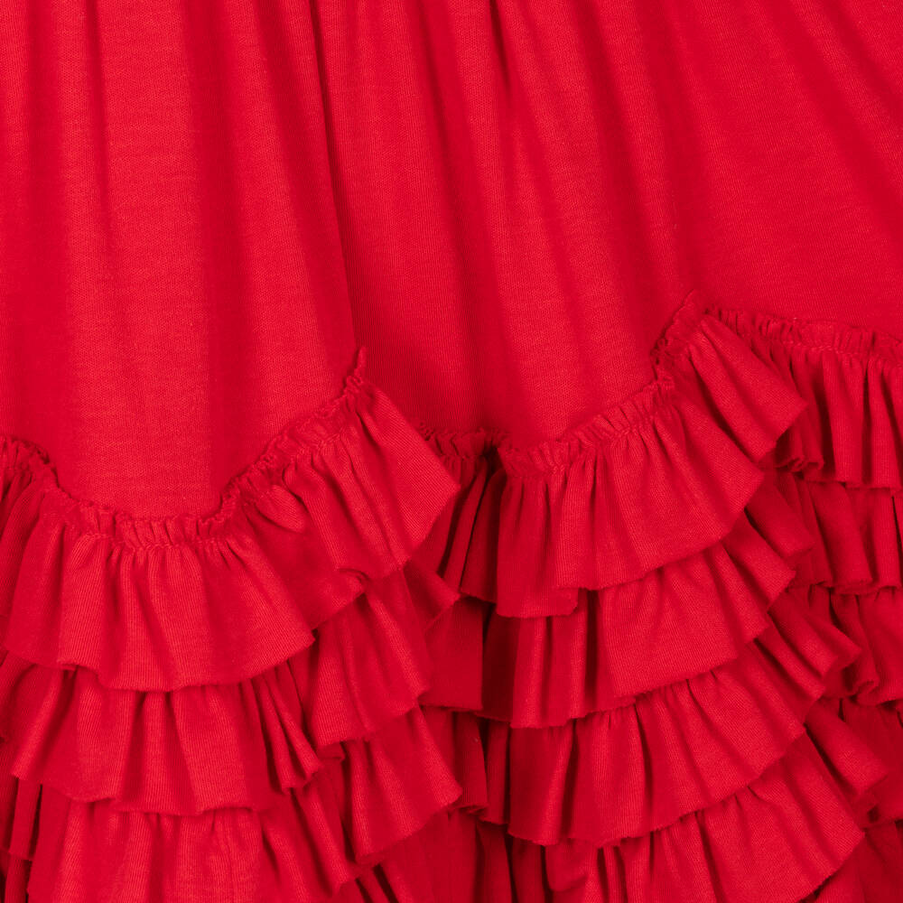 ليمون لافز لاييت-فستان كشكش قطن بيما لون أحمر | Childrensalon Outlet