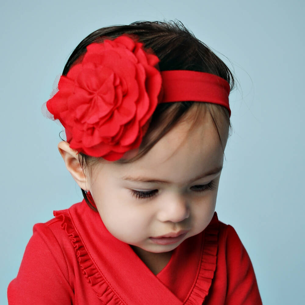 Lemon Loves Layette-Girls Soft Crimson Lily Hairband | Childrensalon Outlet