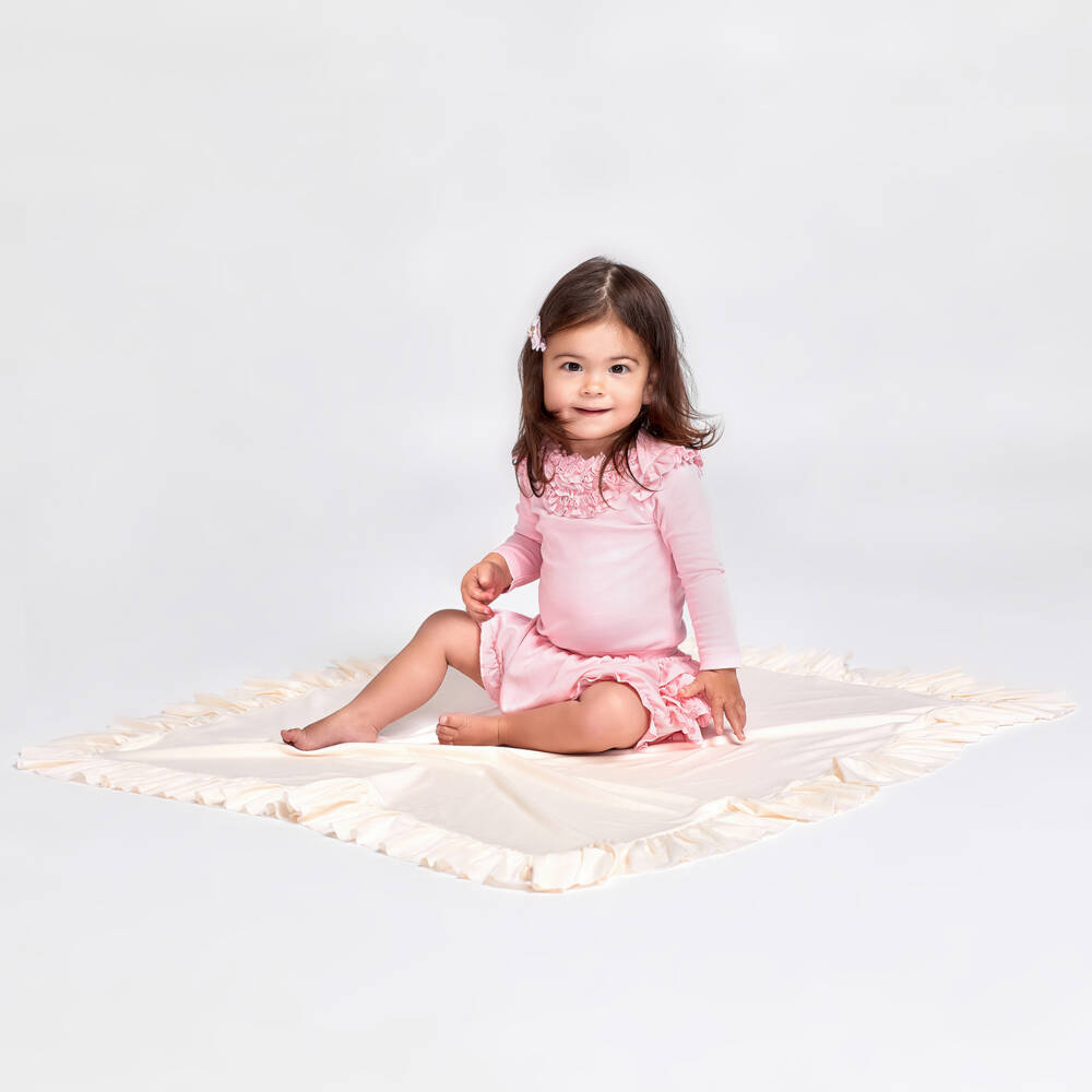 Lemon Loves Layette-Мягкое кремовое одеяло из пима для девочек | Childrensalon Outlet