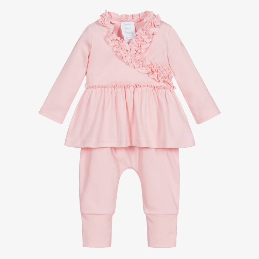 Lemon Loves Layette-Мягкий розовый комплект с оборками для девочек | Childrensalon Outlet