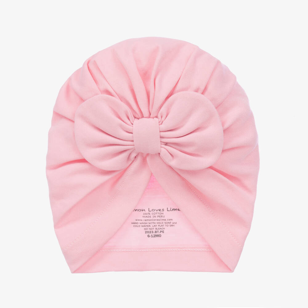 Lemon Loves Layette-Шапка из мягкого розового пима для девочек с бантом | Childrensalon Outlet
