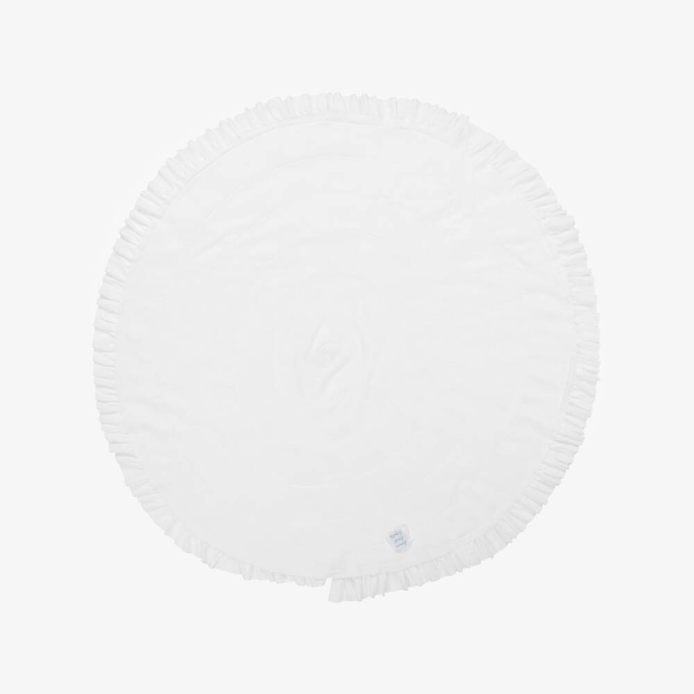 Lemon Loves Layette-Белый хлопковый платок с рюшами для девочек | Childrensalon Outlet