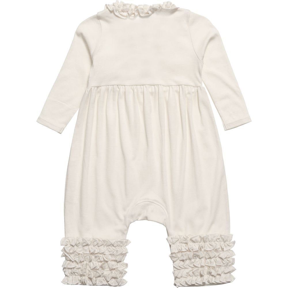 Lemon Loves Layette-Ivory Pima Cotton Romper  | Childrensalon Outlet