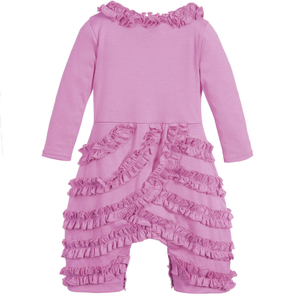 Lemon Loves Layette-Lilac Pima Cotton 'Peony' Romper | Childrensalon Outlet