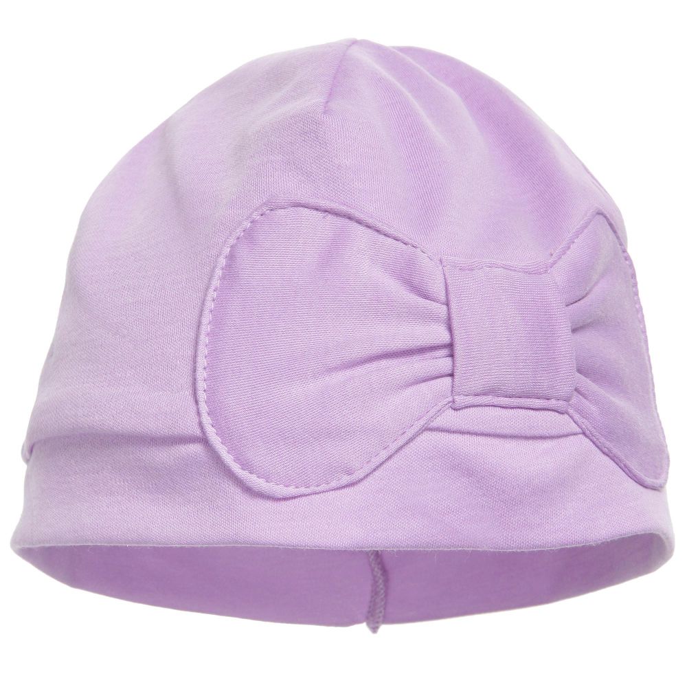 Lemon Loves Layette - Lilac Pima Cotton 'Petit Bow' Hat | Childrensalon