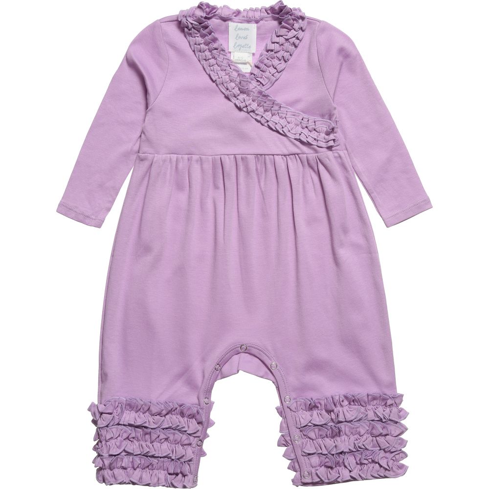 Lemon Loves Layette-Lilac Pima Cotton Romper | Childrensalon Outlet