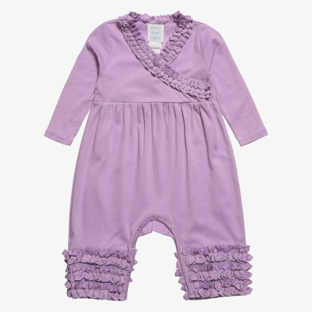 Lemon Loves Layette-Lilac Pima Cotton Romper | Childrensalon Outlet