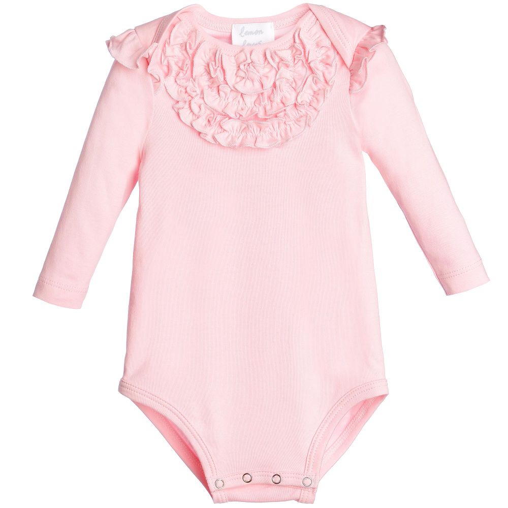 Lemon Loves Layette - Pale Pink Pima Cotton Bodysuit | Childrensalon