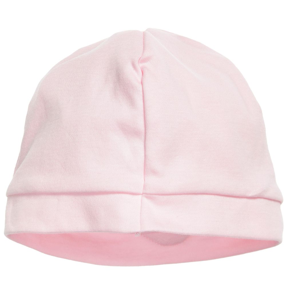 Lemon Loves Layette-Pale Pink Pima Cotton 'Petit Bow' Hat | Childrensalon Outlet